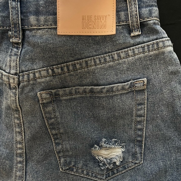 blue savvy high wasted ripped jeans - Picture 4 of 6